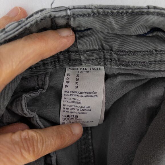 American Eagle Cargo Shorts Mens 30 Army Green Longer Length Next Level Flex - Picture 10 of 11